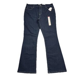 St Johns Bay Bootcut Leg NWT Jeans 16 (36x31) Dark Wash Blue Denim Stretch Women